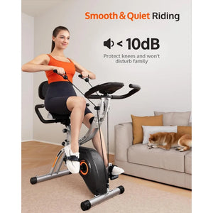 Folding Exercise Bike for Seniors | Magnetic X-Bike, 16-Level Resistance, 330/270 LB Capacity