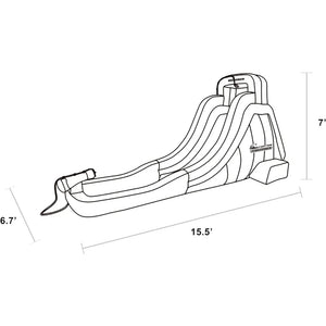 First Inflatable Water Slide for Kids | Outdoor Slip & Splash, Water Cannon, Blower - 186" Long