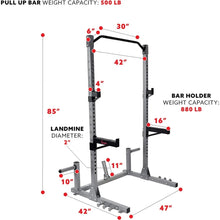 Load image into Gallery viewer, Heavy-Duty Fitness Squat Rack | High Weight Capacity, Plate Storage, 360° Swivel, Power Bar