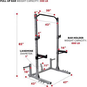 Heavy-Duty Fitness Squat Rack | High Weight Capacity, Plate Storage, 360° Swivel, Power Bar