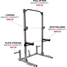 Load image into Gallery viewer, Heavy-Duty Fitness Squat Rack | High Weight Capacity, Plate Storage, 360° Swivel, Power Bar