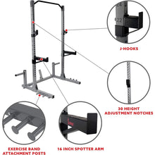 Load image into Gallery viewer, Heavy-Duty Fitness Squat Rack | High Weight Capacity, Plate Storage, 360° Swivel, Power Bar