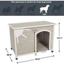 Load image into Gallery viewer, Folding Wooden Dog House - Large Breed, Tool-Free Assembly, Beige Exterior