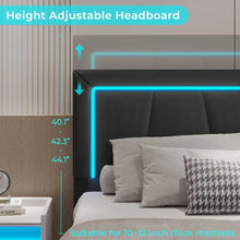 Load image into Gallery viewer, Full Bed Frame - 4 Storage Drawers, LED Light Platform Bed, Charging Station