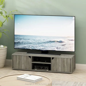 French Oak TV Stand for 55 Inch TVs: Classic Design with Door Storage