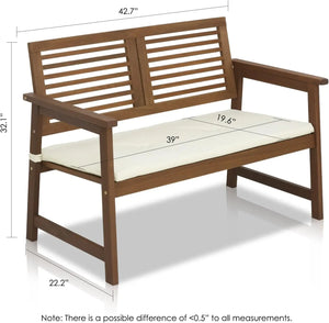 Hardwood Outdoor Bench - FG161167, Teak Oil Finish, Natural