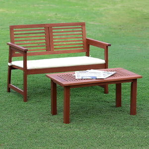 Hardwood Outdoor Bench - FG161167, Teak Oil Finish, Natural