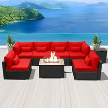 Load image into Gallery viewer, Outdoor Patio Furniture Set - Sectional Sofa with Propane Gas Fire Pit Table