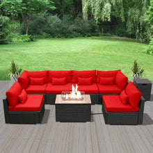 Load image into Gallery viewer, Outdoor Patio Furniture Set - Sectional Sofa with Propane Gas Fire Pit Table