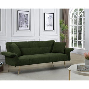 Convertible Sofa Bed with Adjustable Arms & Backrest - Modern Love Seat Design