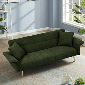 Convertible Sofa Bed with Adjustable Arms & Backrest - Modern Love Seat Design