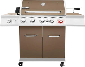 5-Burner BBQ Cabinet Style Propane Gas Grill - Rotisserie, Sear & Side Burner Kit