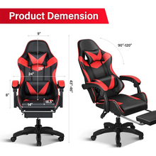 Load image into Gallery viewer, Red/Black Ergonomic Gaming Chair, Backrest &amp; Height Adjustable Reclining Office