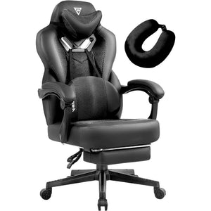 Mesh Gaming Chair with Footrest, Heavy Duty Chair for Big & Tall Adults, PC Chair with Massage