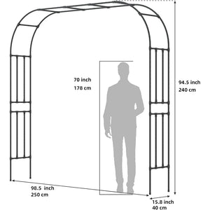 Sturdy Iron Arch for Garden, Weddings & Parties - Trellis for Climbing Vines