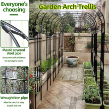 Load image into Gallery viewer, Sturdy Iron Arch for Garden, Weddings &amp; Parties - Trellis for Climbing Vines