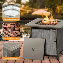 Load image into Gallery viewer, Gas Fire Pit Table 28 Inch Propane 50,000 BTU with Free Lava Rocks &amp; Lid