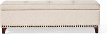 Load image into Gallery viewer, Upholstered Storage Ottoman in Beige - Stylish Functional Piece for Home