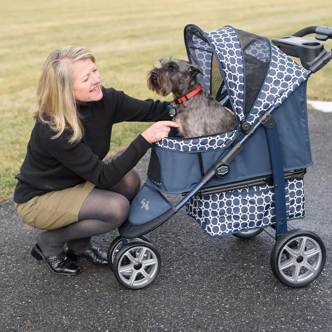 Pet Stroller - Gen7Pets Monaco Blue, Comfortable Travel Solution for Your Pet