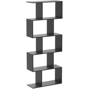 Cozy Castle 62" Tall Geometric Bookcase Set - 5-Tier Wood Display Shelves