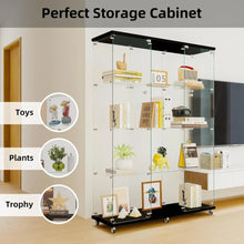 Load image into Gallery viewer, Tall 12-Shelf Glass Display Cabinet | Extra Large 3-Column Locking Showcase