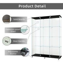 Load image into Gallery viewer, Tall 12-Shelf Glass Display Cabinet | Extra Large 3-Column Locking Showcase