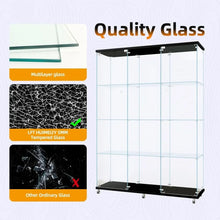 Load image into Gallery viewer, Tall 12-Shelf Glass Display Cabinet | Extra Large 3-Column Locking Showcase