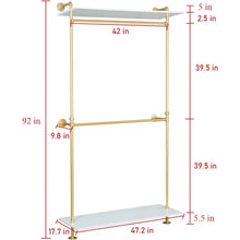 Load image into Gallery viewer, Industrial Pipe Wardrobe - 47.2&quot; | Double Hanging Rods, Bedroom Furniture