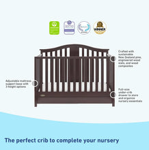 Load image into Gallery viewer, Gold Certified 4-in-1 Espresso Convertible Crib with Drawer Combo