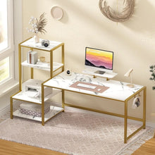 Load image into Gallery viewer, Spacious 67&quot; Computer Desk with Printer Shelf, Movable Monitor Stand for Home Office