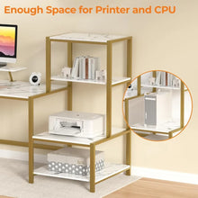 Load image into Gallery viewer, Spacious 67&quot; Computer Desk with Printer Shelf, Movable Monitor Stand for Home Office