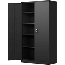 Load image into Gallery viewer, Heavy Duty 72&quot; Locking Metal Garage Cabinet, 4 Adjustable Shelves, 2 Doors &amp; Lock