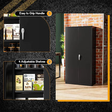 Load image into Gallery viewer, Heavy Duty 72&quot; Locking Metal Garage Cabinet, 4 Adjustable Shelves, 2 Doors &amp; Lock