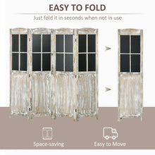 Load image into Gallery viewer, Farmhouse 4-Panel Wood Folding Privacy Screen, 5.6&#39; Tall, Black Boards