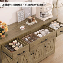 Load image into Gallery viewer, Large 55&quot; Buffet Storage Cabinet, 4 Doors &amp; Shelves, Modern Farmhouse Sideboard