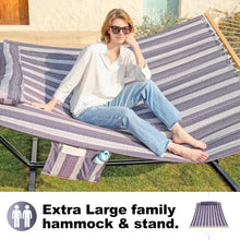 Load image into Gallery viewer, Weatherproof Hammock w/ 12ft Steel Stand | Outdoor Furniture for 1-2 People