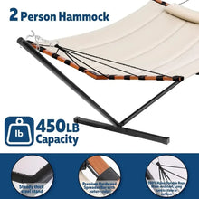 Load image into Gallery viewer, Large Camping Hammock w/ Stand - 55&quot; x 79&quot;, Hardwood Bar, Nylon Rope