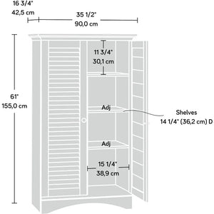 Salt Oak Storage Pantry Cabinet, 35.43"L x 16.73"W x 61.02"H