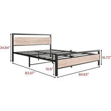 Load image into Gallery viewer, Queen Bed Frame with Wood Headboard - Heavy Duty Platform, No Box Spring