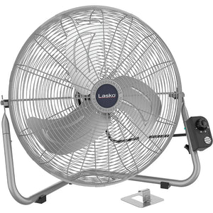 20" Black Max Performance Floor Fan with Wall Mount & Pivoting Head