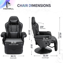 Load image into Gallery viewer, Video Gaming Recliner Chair, PU Leather Ergonomic Adjustable Racing Style Sofa with Footrest