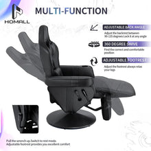 Load image into Gallery viewer, Video Gaming Recliner Chair, PU Leather Ergonomic Adjustable Racing Style Sofa with Footrest