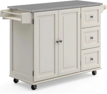 Load image into Gallery viewer, Rolling Kitchen Island Cart 54&quot; - Stainless Steel Top, Storage, Towel Rack