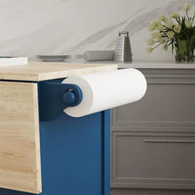 Load image into Gallery viewer, Mobile Kitchen Island w/ Wood Top &amp; Drop-Leaf Breakfast Bar, Blue