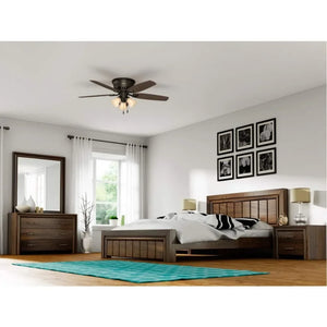 52-Inch Bronze Indoor Ceiling Fan with Light | Low-Profile Energy Star Design