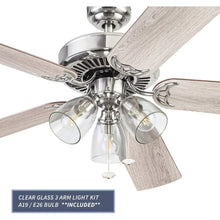 Load image into Gallery viewer, Indoor Hanging Ceiling Fan Light - 52&quot;, Dual Finish Blades, Reversible