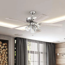 Load image into Gallery viewer, Indoor Hanging Ceiling Fan Light - 52&quot;, Dual Finish Blades, Reversible