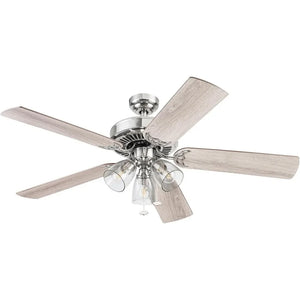 Indoor Hanging Ceiling Fan Light - 52", Dual Finish Blades, Reversible