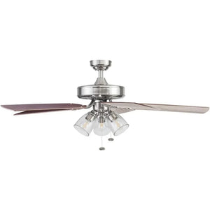 Indoor Hanging Ceiling Fan Light - 52", Dual Finish Blades, Reversible