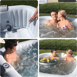 2-3 Person Inflatable Hot Tub Spa | Portable Outdoor Heated w/ 120 Jets